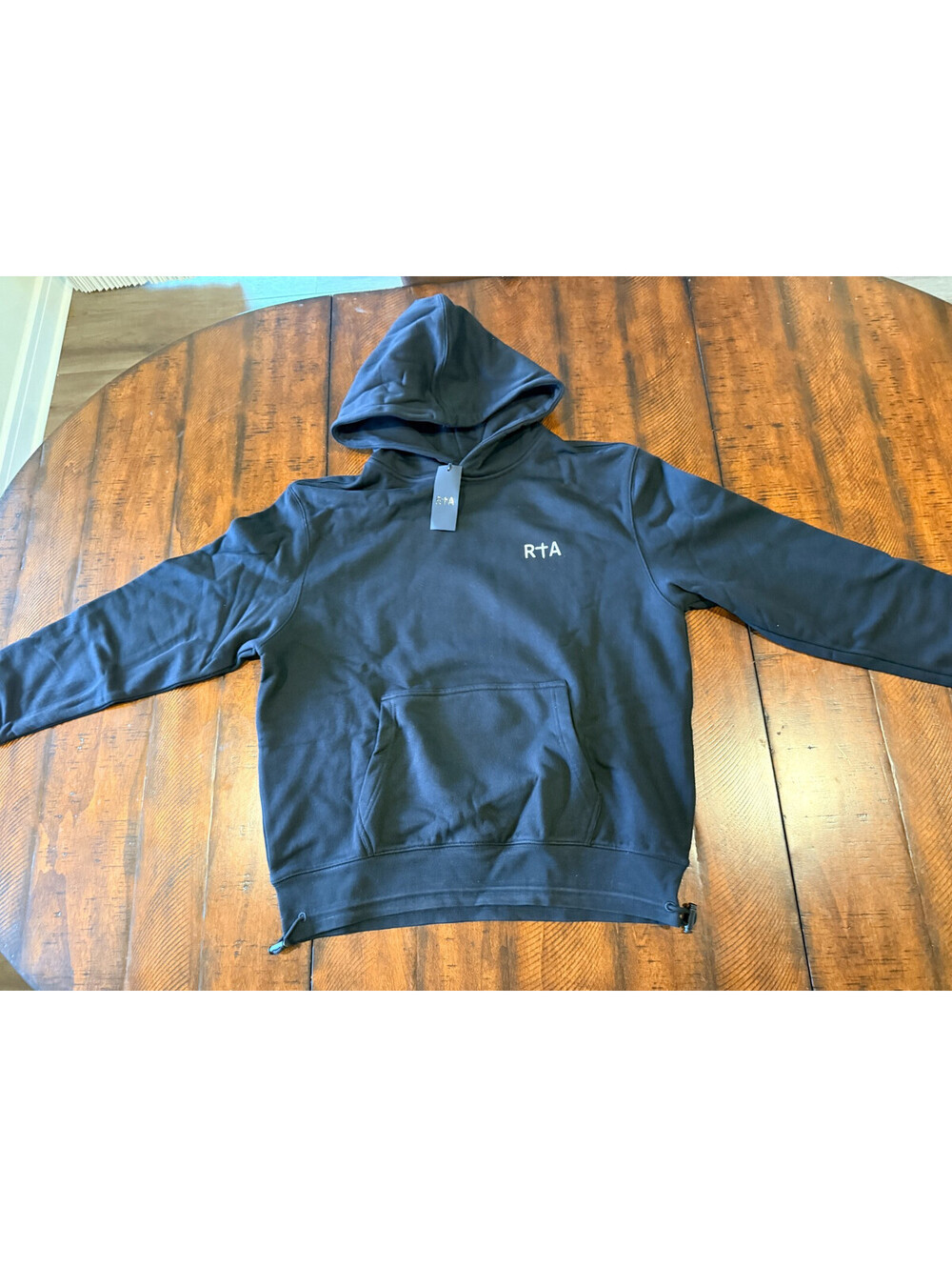 RtA Road to Awe Men's Large Black Graphic Logo Pullover Hoodie NWT